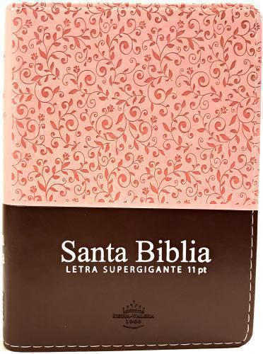 Biblia Reina Valera 1960 Chica Letra Grande Imitación Piel Rosa Marrón