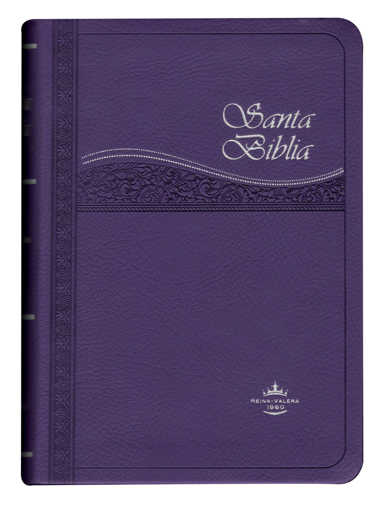 Biblia Reina Valera 1960 Chica Letra Mediana Imitación Piel Morado