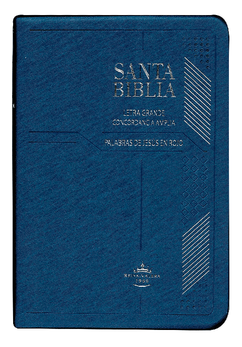 Biblia Reina Valera 1960 Mediana Letra Grande Vinil Azul