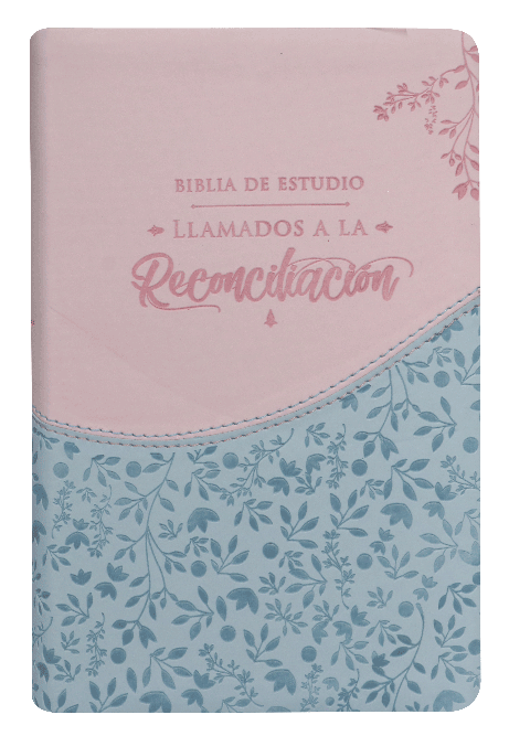 Biblia de Estudio llamados a la  Renconciliacion Reina Valera 1960 Mediana Letra Grande Imitación Piel Azul Rosado