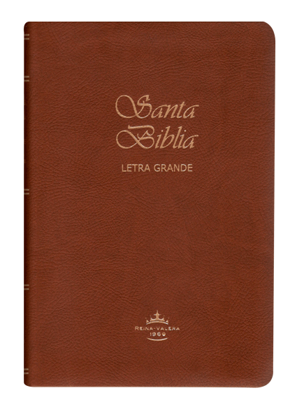 Biblia Reina Valera 1960 Mediana Letra Grande Imitación Piel Café