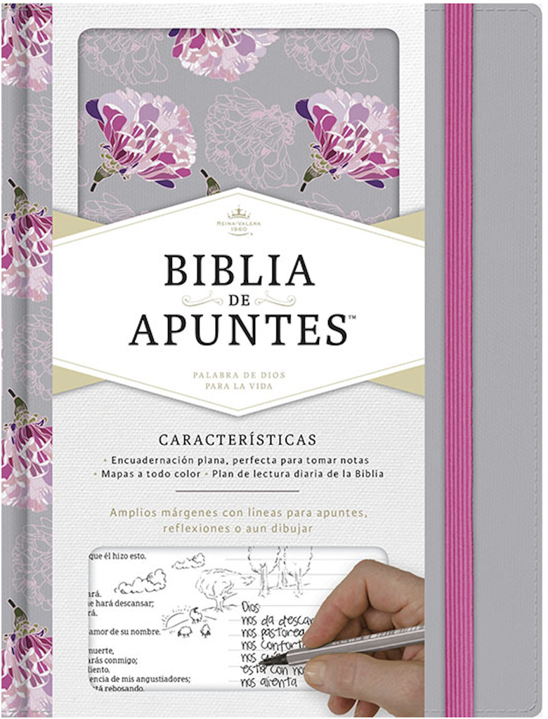 Biblia de Apuntes RVR60 Gris Floreada