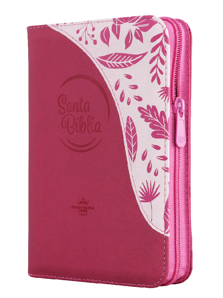 Biblia Reina Valera 1960 Chica Letra Mediana Imitación Piel Rosa QR