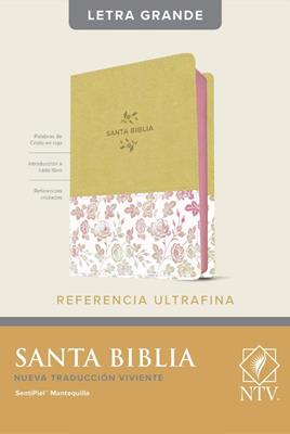 Biblia NTV Referencias Sentipiel marrón con flores