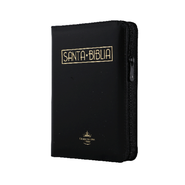 Biblia Reina Valera 1960 Chica Letra Mediana Imitación Piel Negro QR