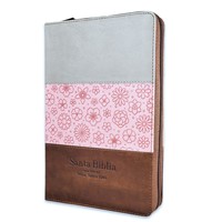 Biblia RVR60 065LG CZTI Tricolor Gris Rosa Marrón