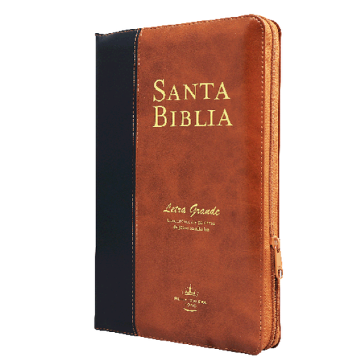 Biblia Reina Valera 1960 Mediana Letra Grande Imitación Piel Marrón/Negro