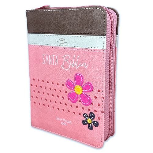 Biblia RVR60 025 cz PJR Primor Café/Beige/Rosa con flores [Biblia Compacta]