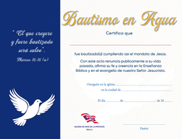 [IDPCERB] Certificado de Bautismo. Incluye Pacto de Membresía.