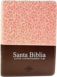 [SBR1260] Biblia Reina Valera 1960 Chica Letra Grande Imitación Piel Rosa Marrón