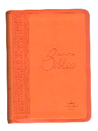 Biblia Reina Valera 1960 Tamaño Bolsillo Letra Mediana Imitación Piel Naranja