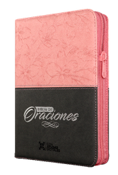 Biblia de Estudio Oraciones Reina Valera 1960 Mediana Letra Grande Imitación Piel Rosa Código QR