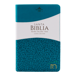 BIBLIA RV1960 CLASICA BITONO TURQUE/BLANCO S/ cierre