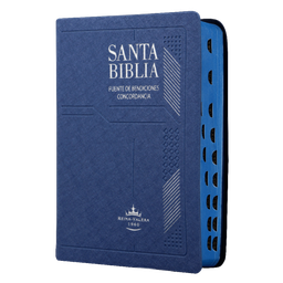 [SBM1077] Biblia Fuente de Bendiciones Reina Valera 1960 Chica Letra Mediana Vinil Azul Marino