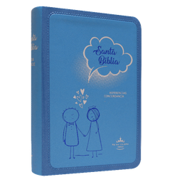 [SBM9874] Biblia Reina Valera 1960 Chica Letra Mediana Imitación Piel Azul