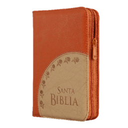 [SBM4560] Biblia Reina Valera 1960 Chica Letra Mediana Imitación Piel Naranja Beige Código QR [RVR045cZLM]
