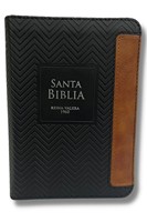 [CLC6548] Biblia RVR60025CZTI Geométrico Negro / Café